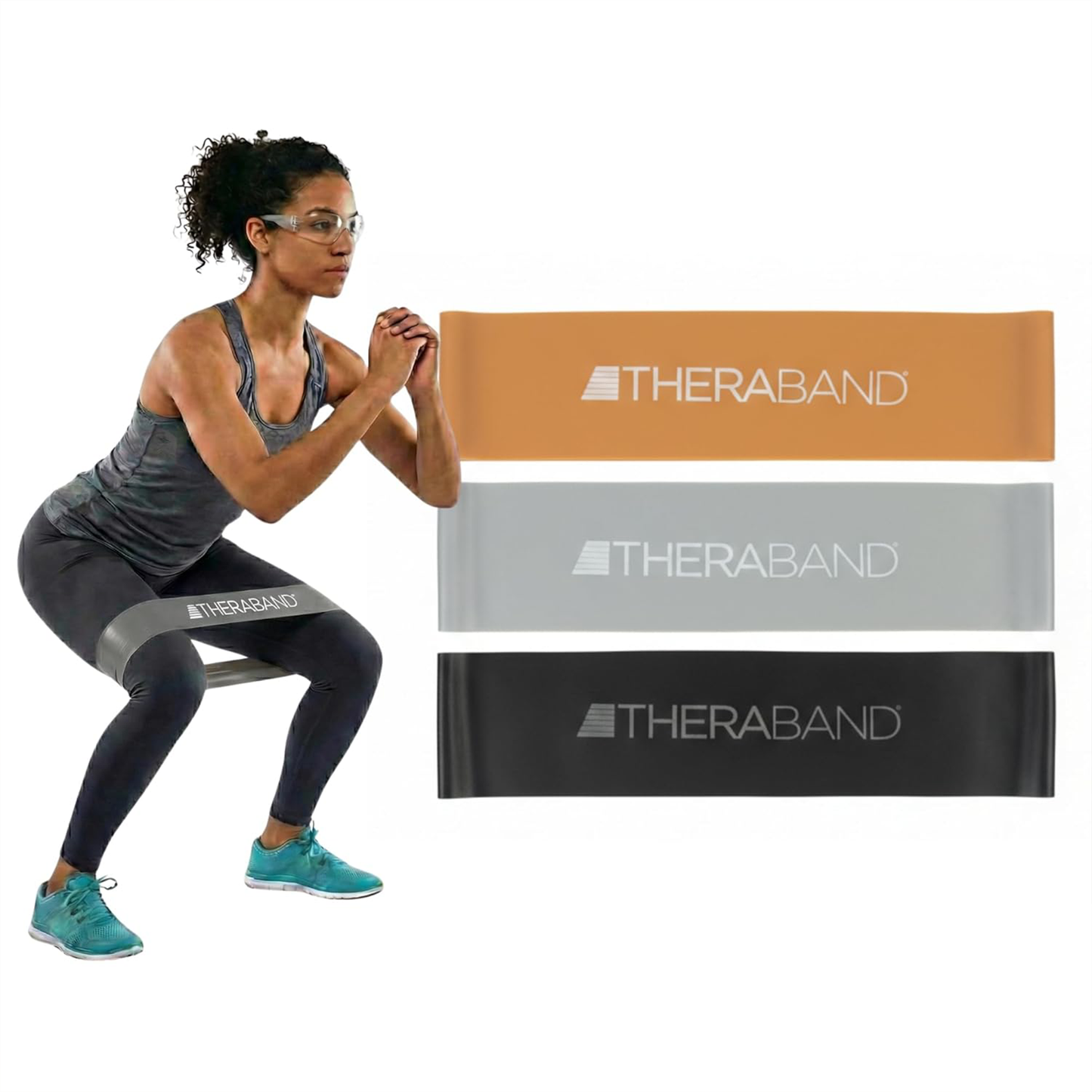 THERABAND 12” Multicolor Resistance Band Latex Loop - 3 Pack