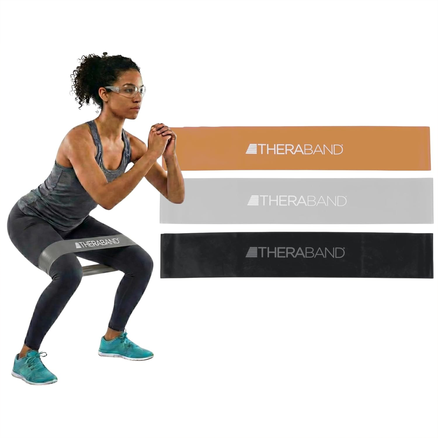 THERABAND 18” Multicolor Resistance Band Latex Loop - 3 Pack