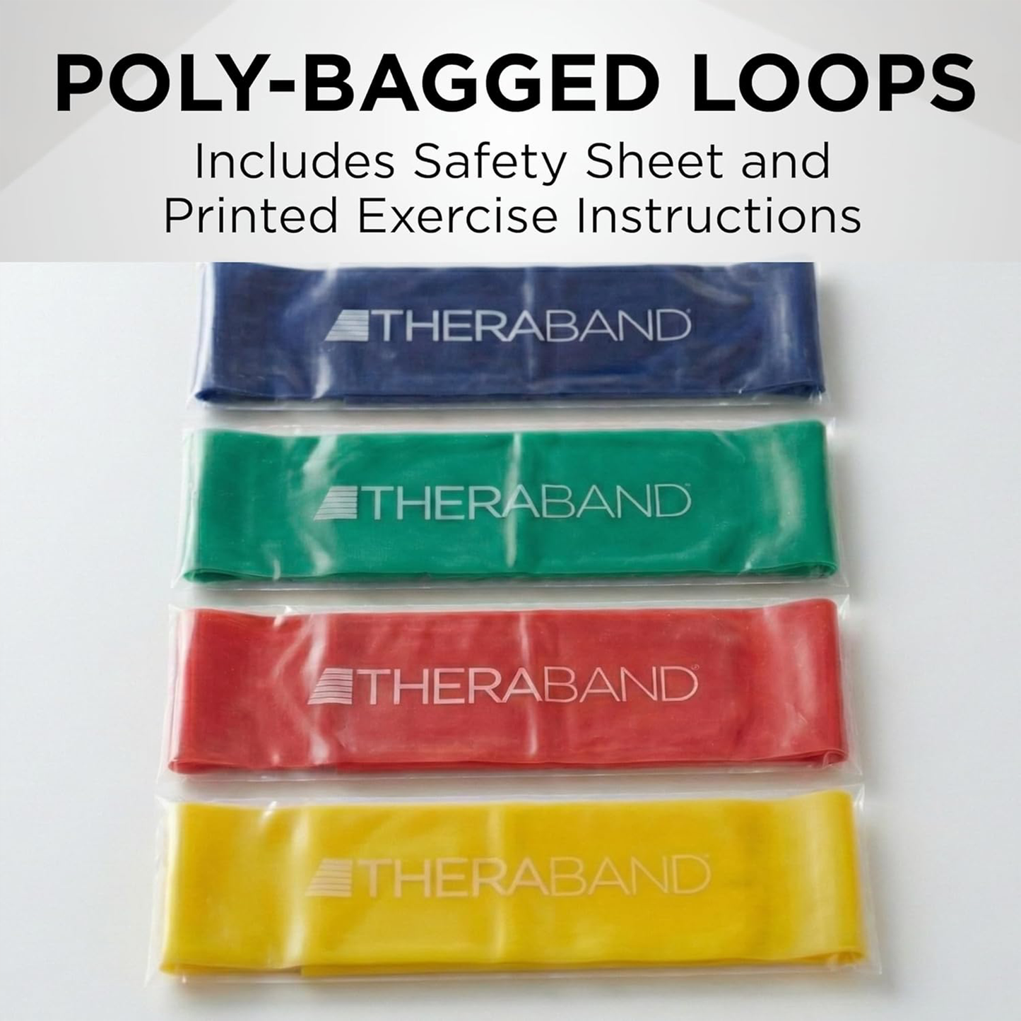 THERABAND 18” Multicolor Resistance Band Latex Loop - 4 Pack