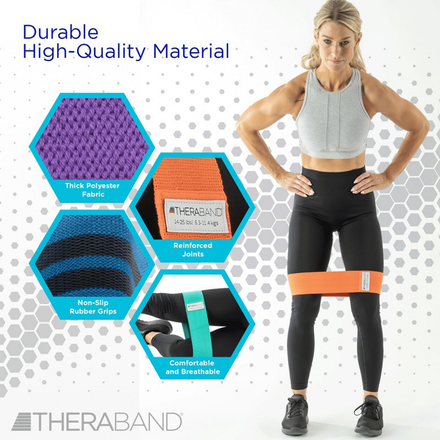 THERABAND Fabric Glute Bands 4-Pack