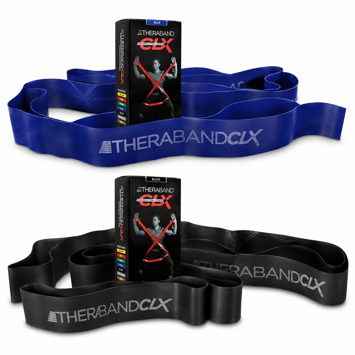 THERABAND CLX Latex-Free Resistance Band with Consecutive Loops - 2 Pack