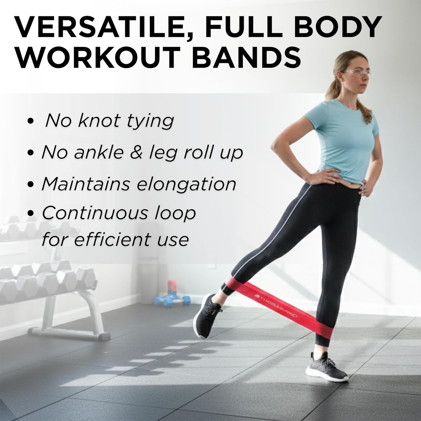 THERABAND 18” Resistance Band Latex Loop - 4 Pack